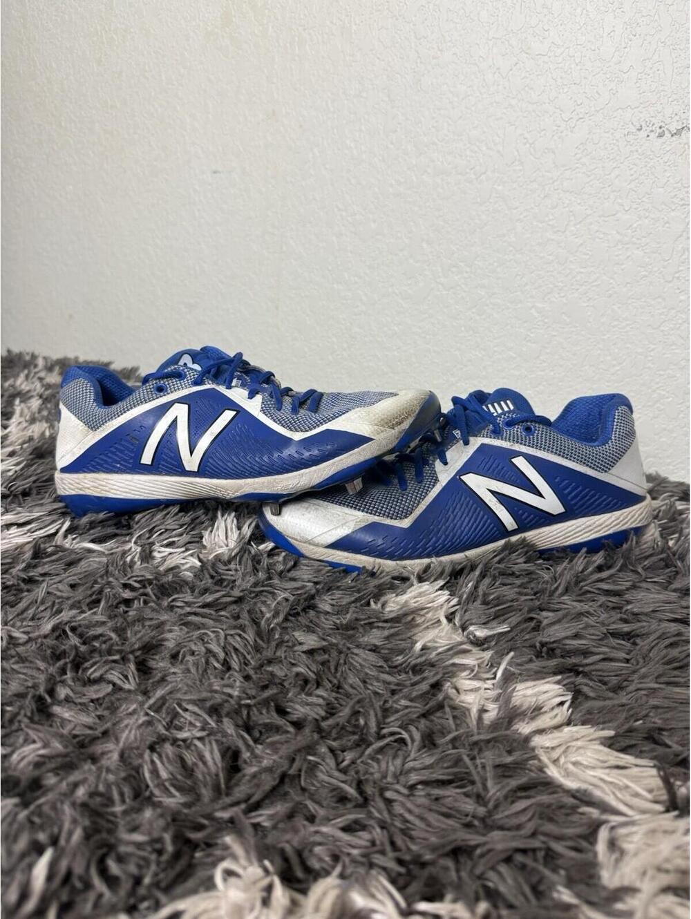 New Balance 4040 Men's Size 12 Low Metal Baseball Cleats Blue White L4040v4